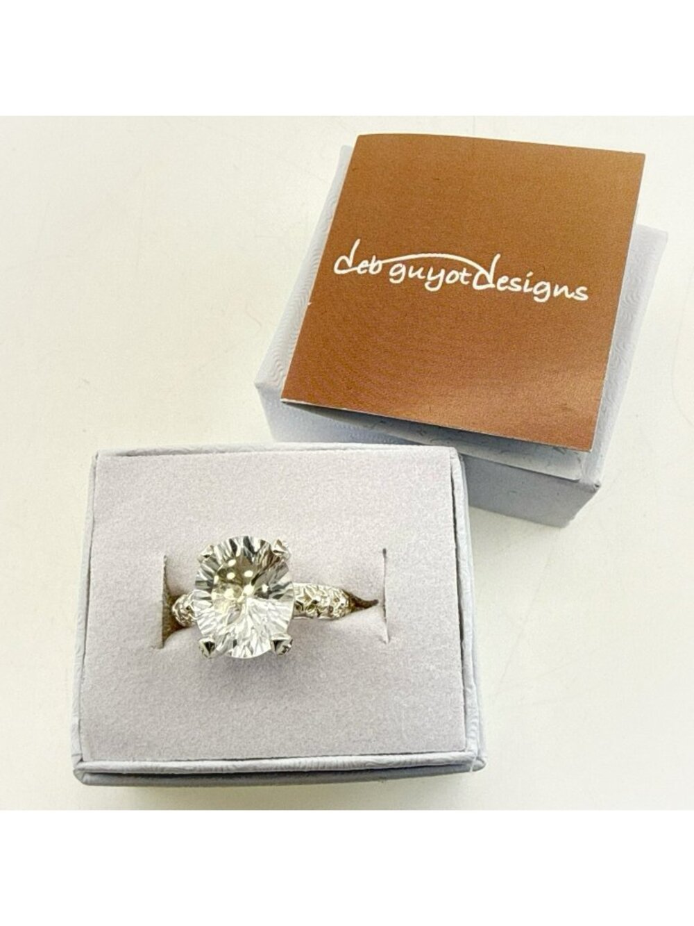 Deb Guyot Ring Sterling Silver Herkimer "Diamond" Quartz Oval 925 HSN size 6